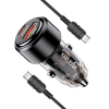 Ładowarka Samochodowa.Kakusiga KSC-1176 USB + PD 60W Kabel 2x Typ-C CZARNA